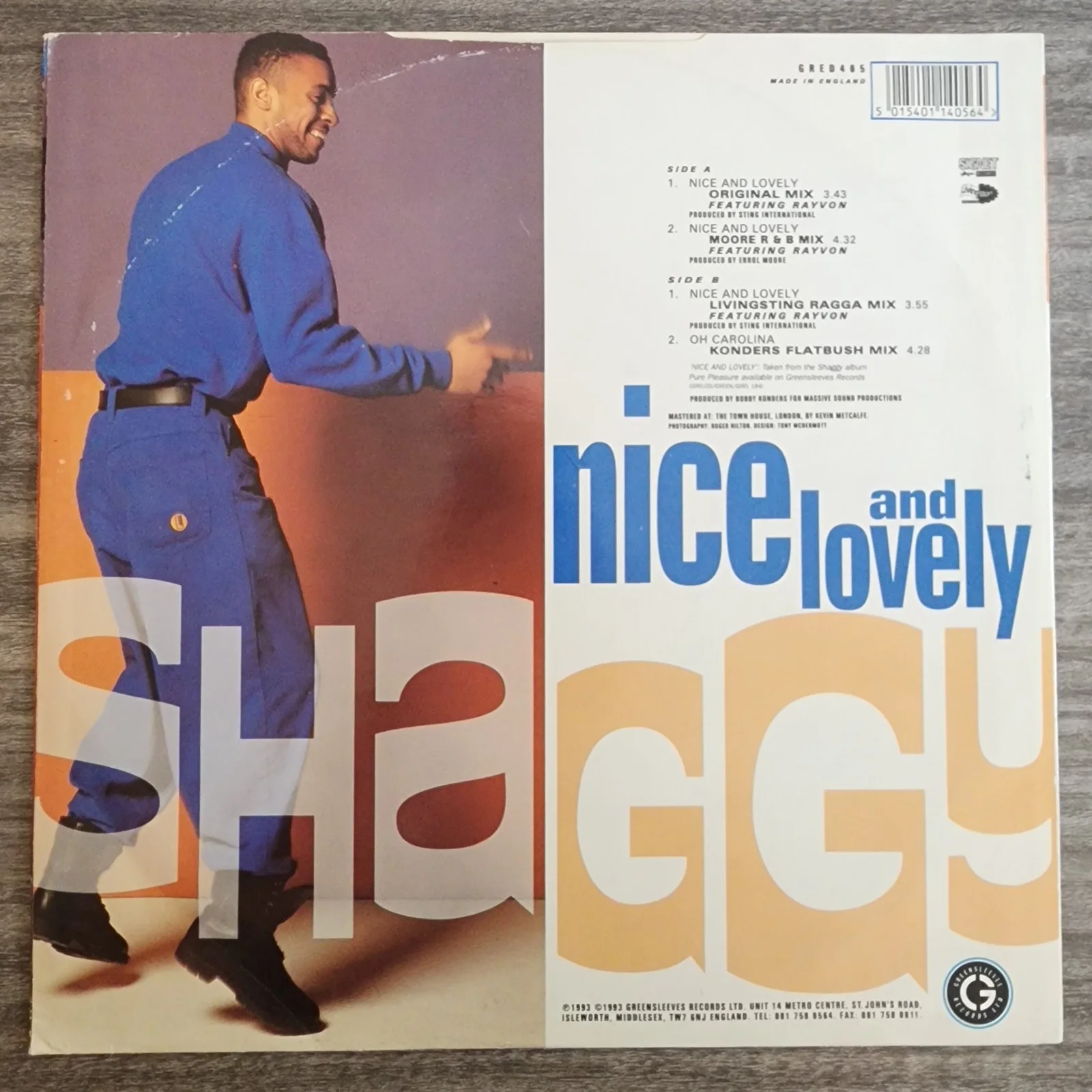 Shaggy Signed Nice And Lovely 12" Single Vinyl Record Album Reggae Legend RAD, изображение 2