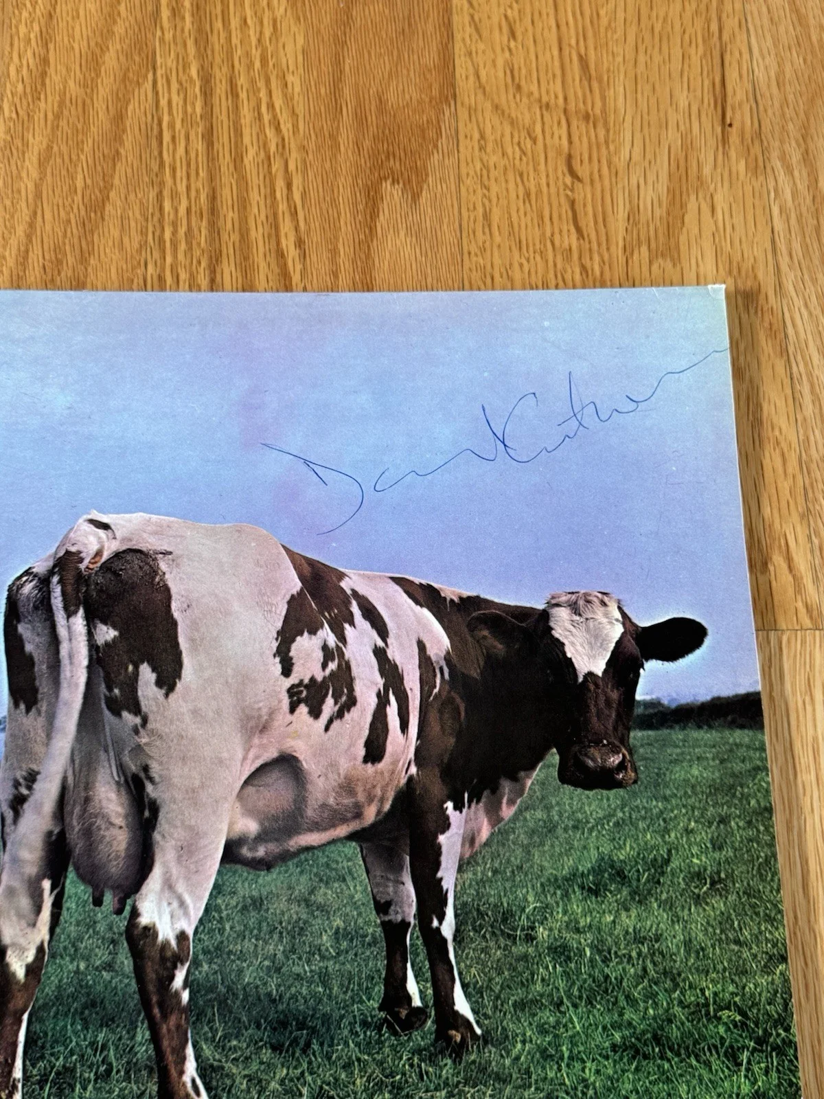 David Gilmour Autographed Signed Atom Heart Mother LP Album JSA Pink Floyd, image 2