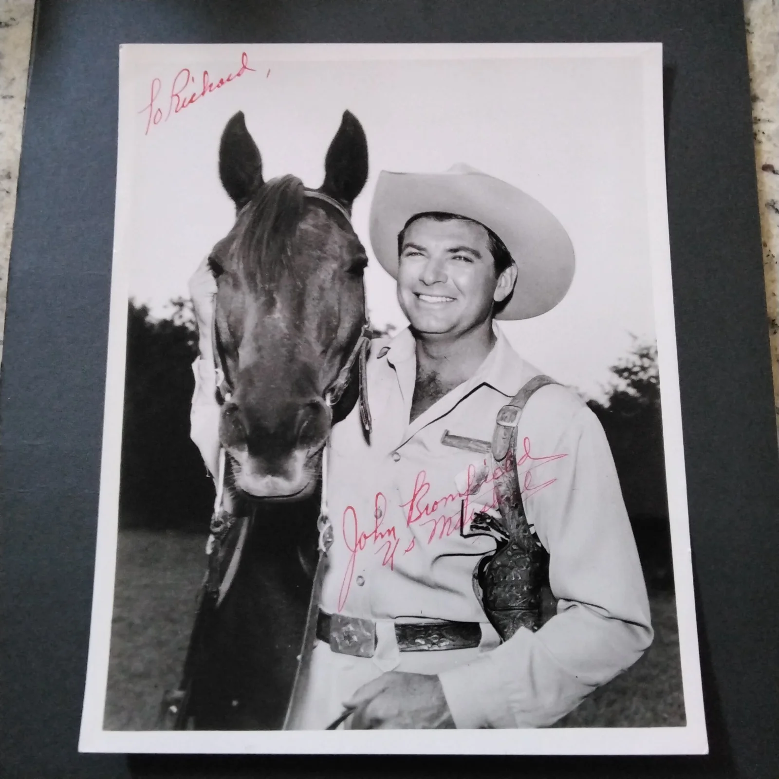 John Bromfield SIGNED Photo 50s Movie TV Actor Revenge of Creature US Marshall, изображение 2