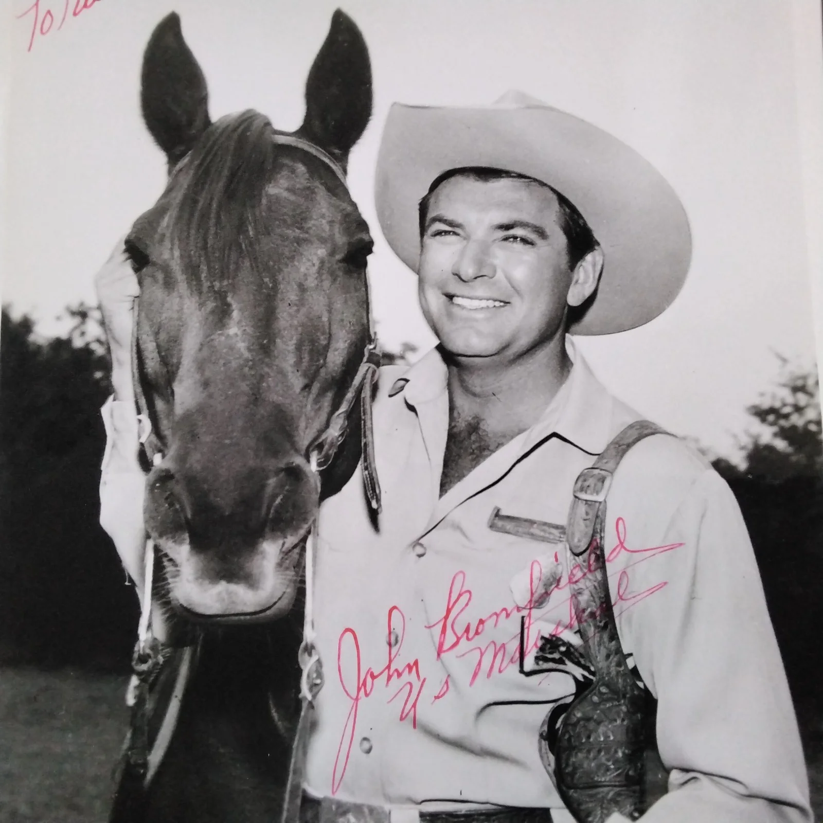 John Bromfield SIGNED Photo 50s Movie TV Actor Revenge of Creature US Marshall, изображение 3