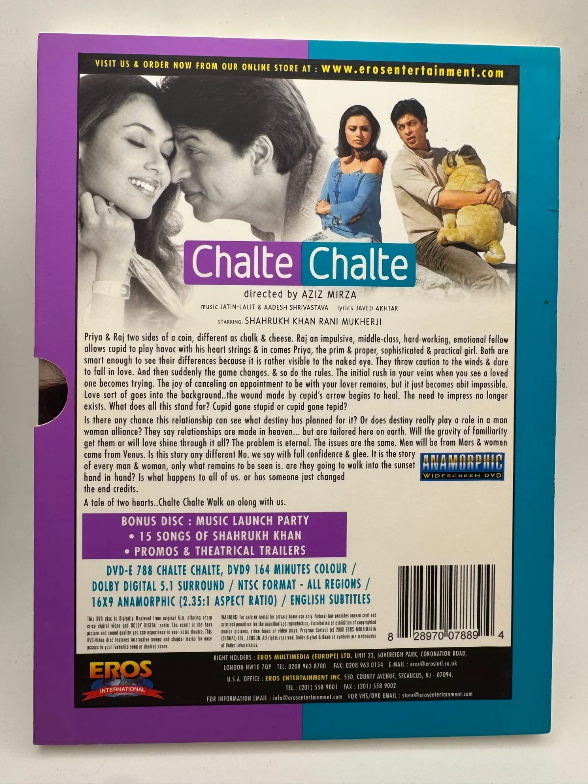 Shah Rukh Khan — Shah Rukh Khan HAND SIGNED DVD Chalte Chalte Bollywood Movie VERY RARE AUTOGRAPH, изображение 2