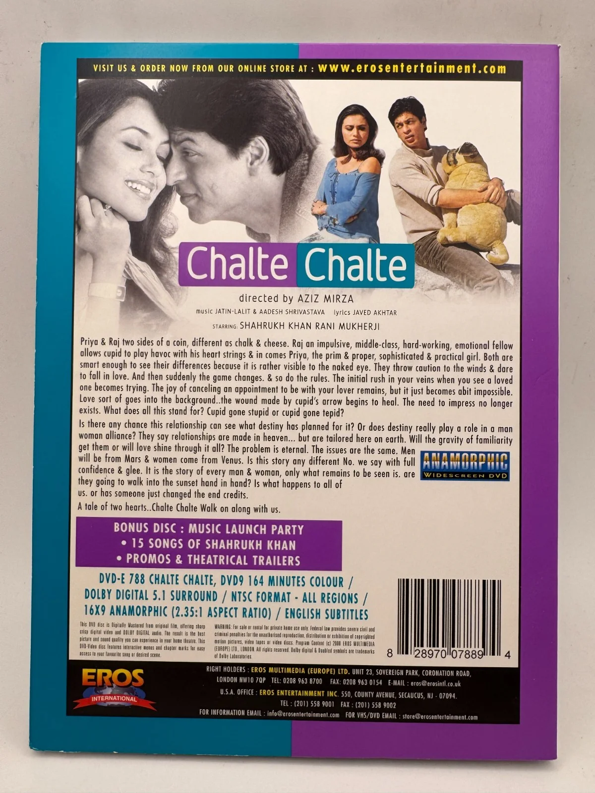 Shah Rukh Khan — Shah Rukh Khan HAND SIGNED DVD Chalte Chalte Bollywood Movie VERY RARE AUTOGRAPH, изображение 4
