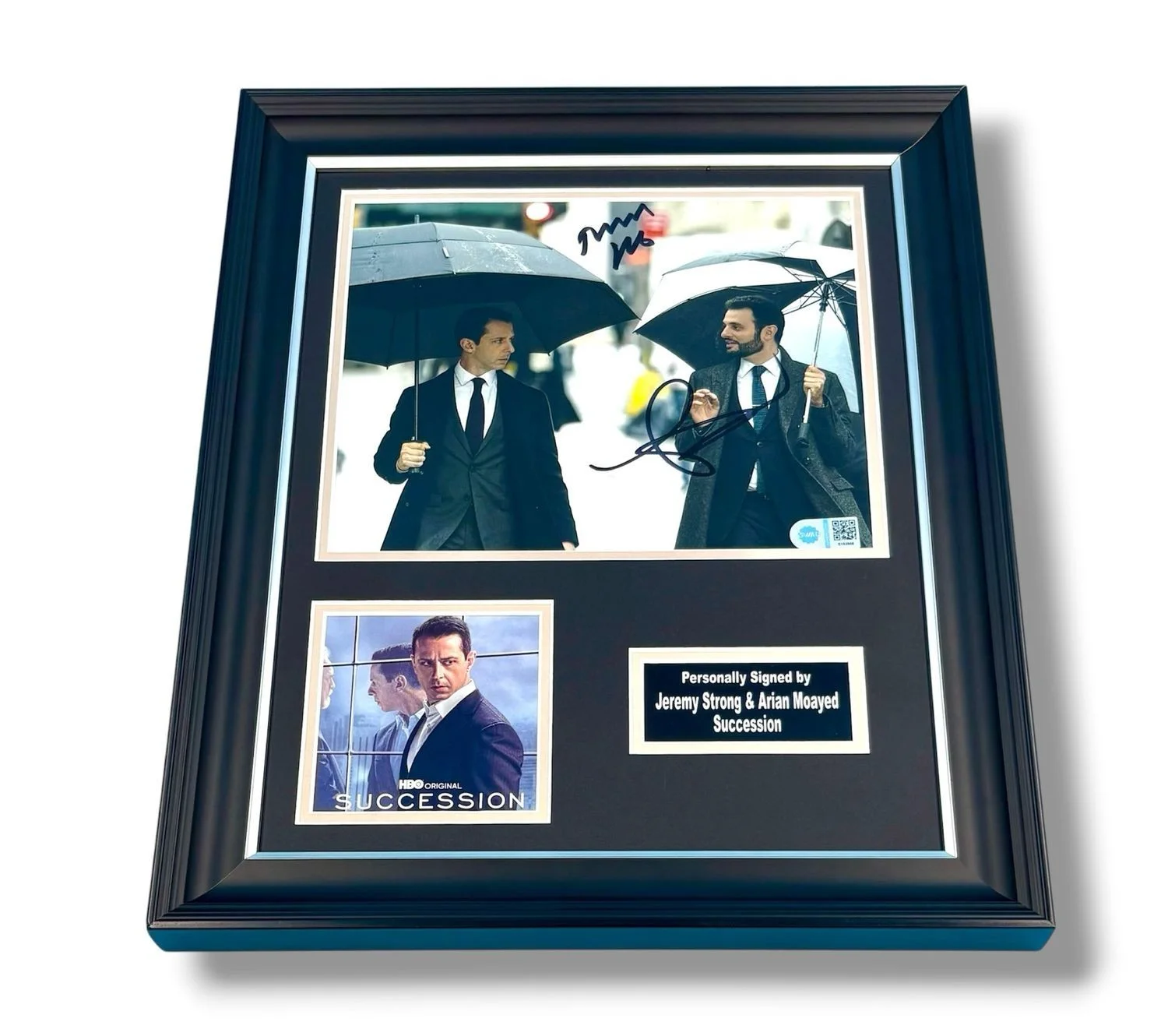 Arian Moayed & Jeremy Strong Signed Photo Framed & SWAU COA Succession Poster, изображение 4