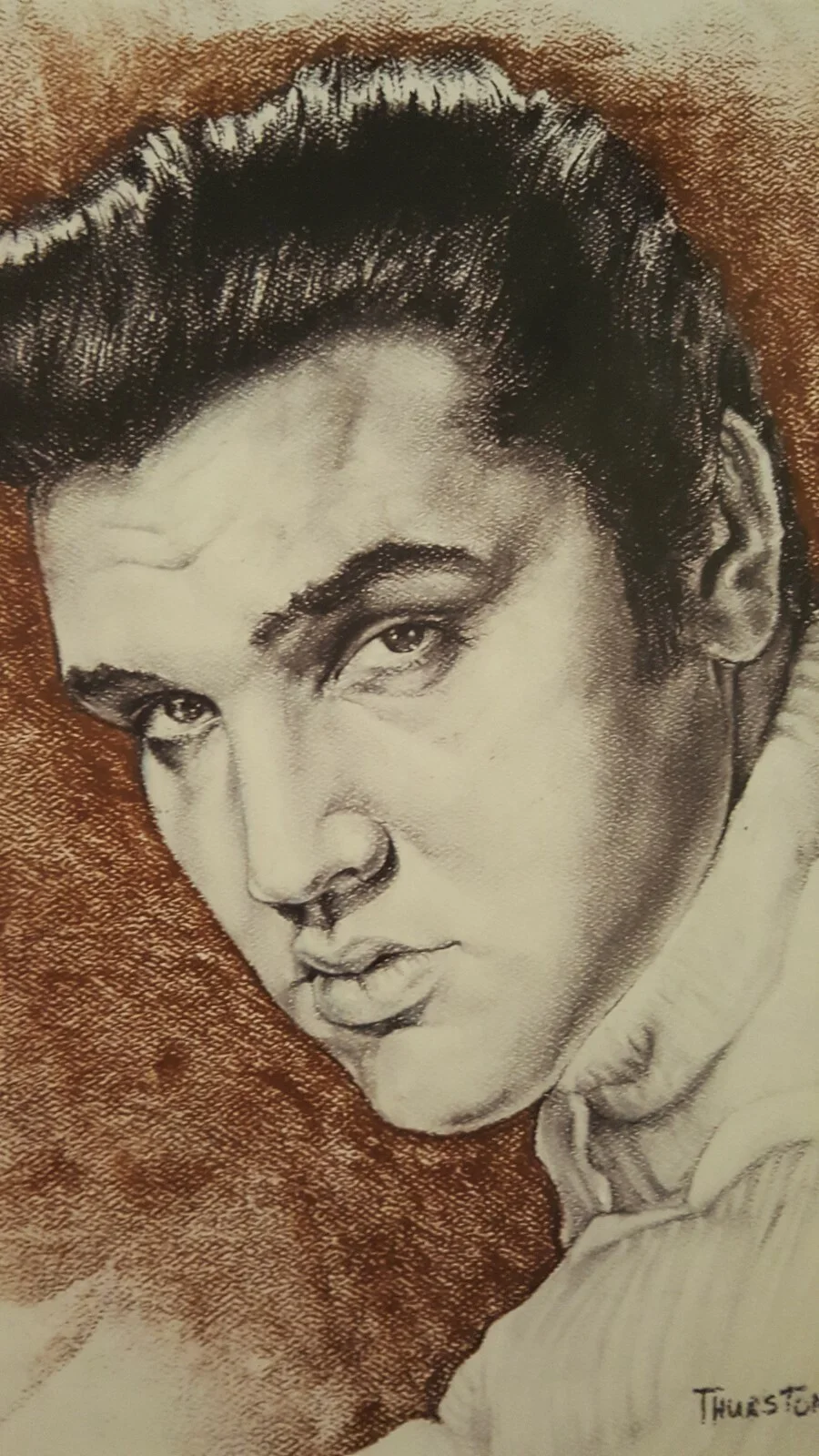 Thurston — 8 x 10 Glossy Photograph of Pastel Portrait of Elvis Presley by Denise Thurston, изображение 3