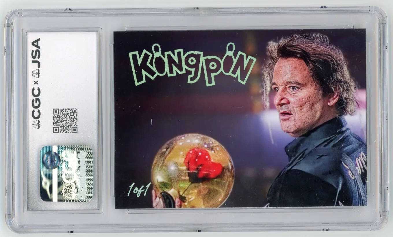 Bill Murray — Bill Murray Signed Custom Cut Kingpin Ernie McCracken Card JSA CGC Auto, image 2