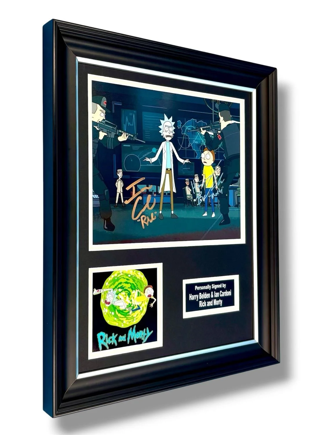 Harry Belden & Ian Cardoni Signed Photo Framed & COA Rick And Morty Poster Auto, изображение 2