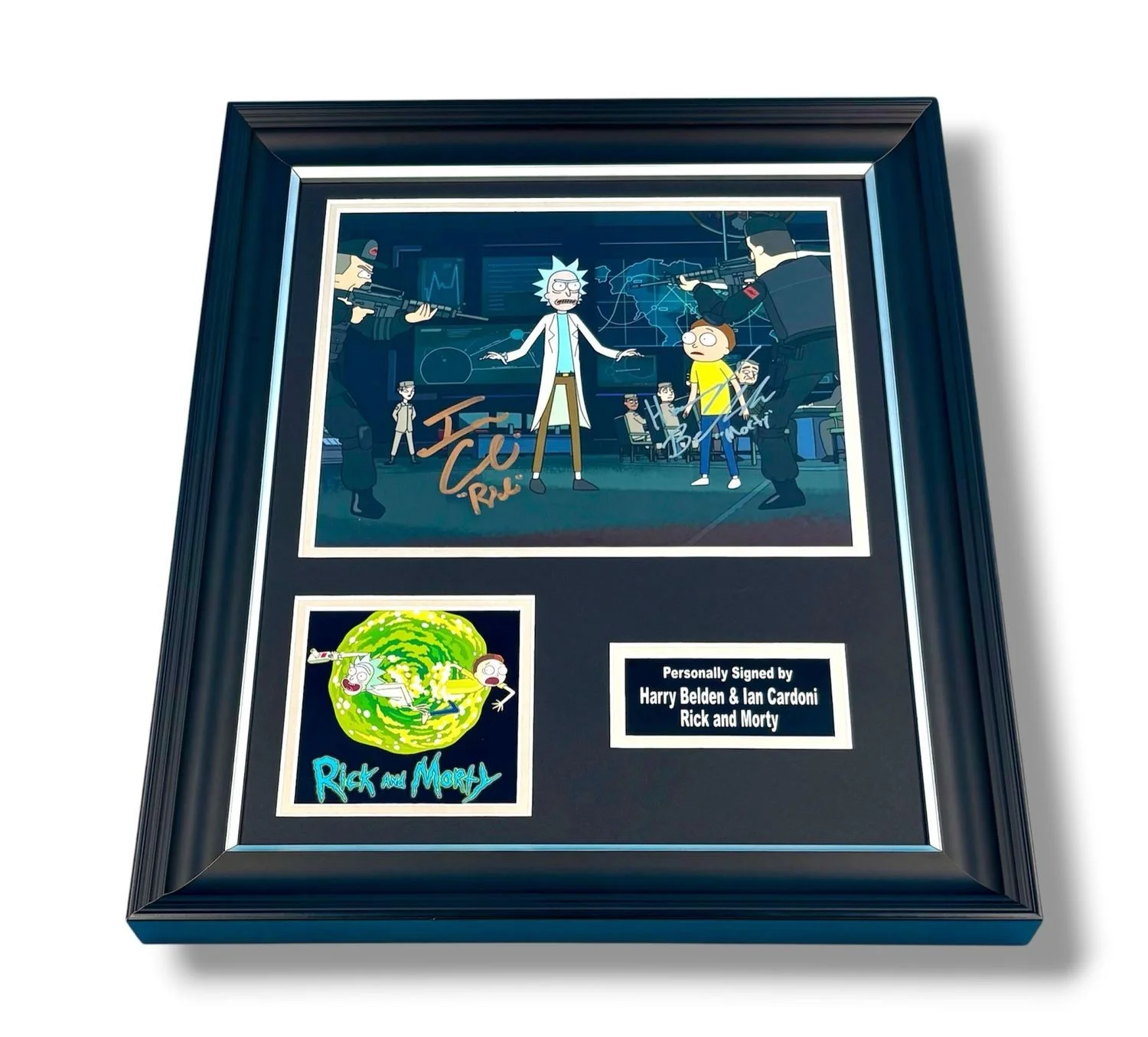 Harry Belden & Ian Cardoni Signed Photo Framed & COA Rick And Morty Poster Auto, изображение 4
