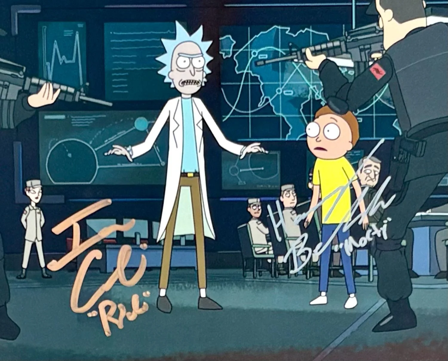 Harry Belden & Ian Cardoni Signed Photo Framed & COA Rick And Morty Poster Auto, изображение 5