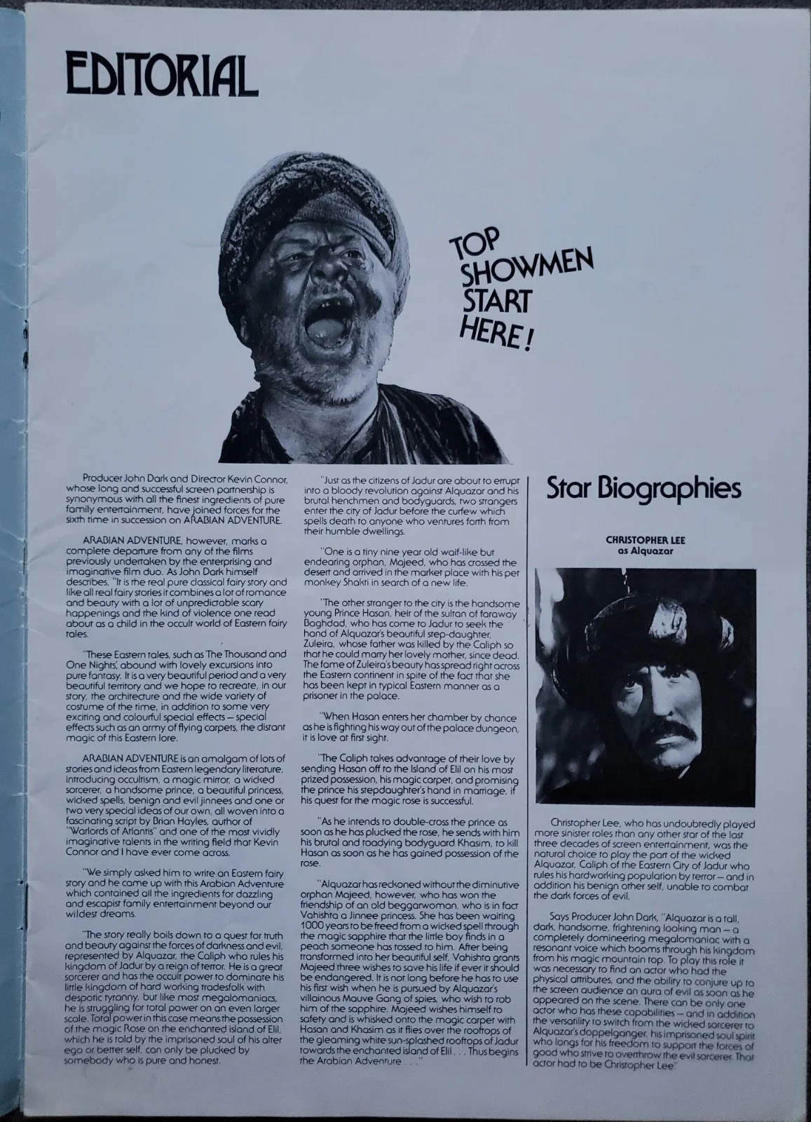 ARABIAN ADVENTURE - VINTAGE 1978 PRESSBOOK - CHRISTOPHER LEE, TOBIAS, EMMA SAMMS, изображение 3