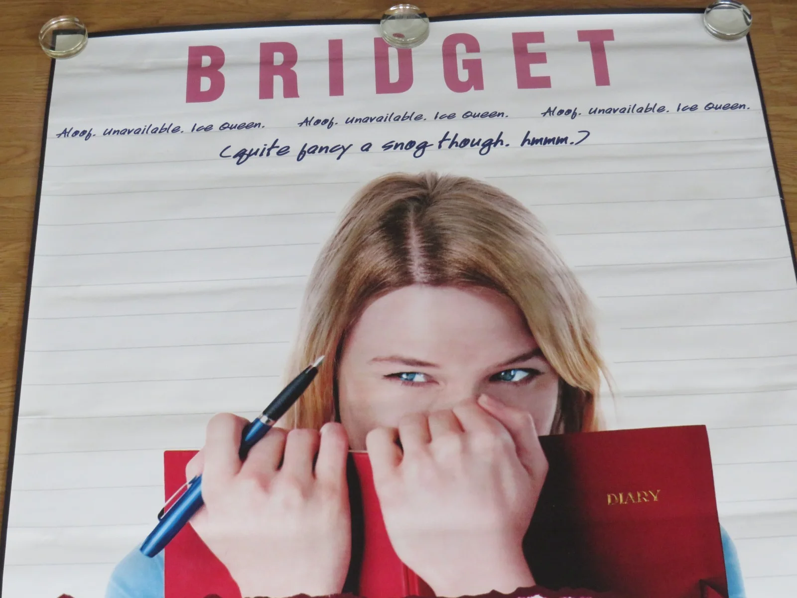 BRIDGET JONES'S DIARY ORIGINAL 2001 SUBWAY POSTER Renee Zellweger HUGE RARE, image 2
