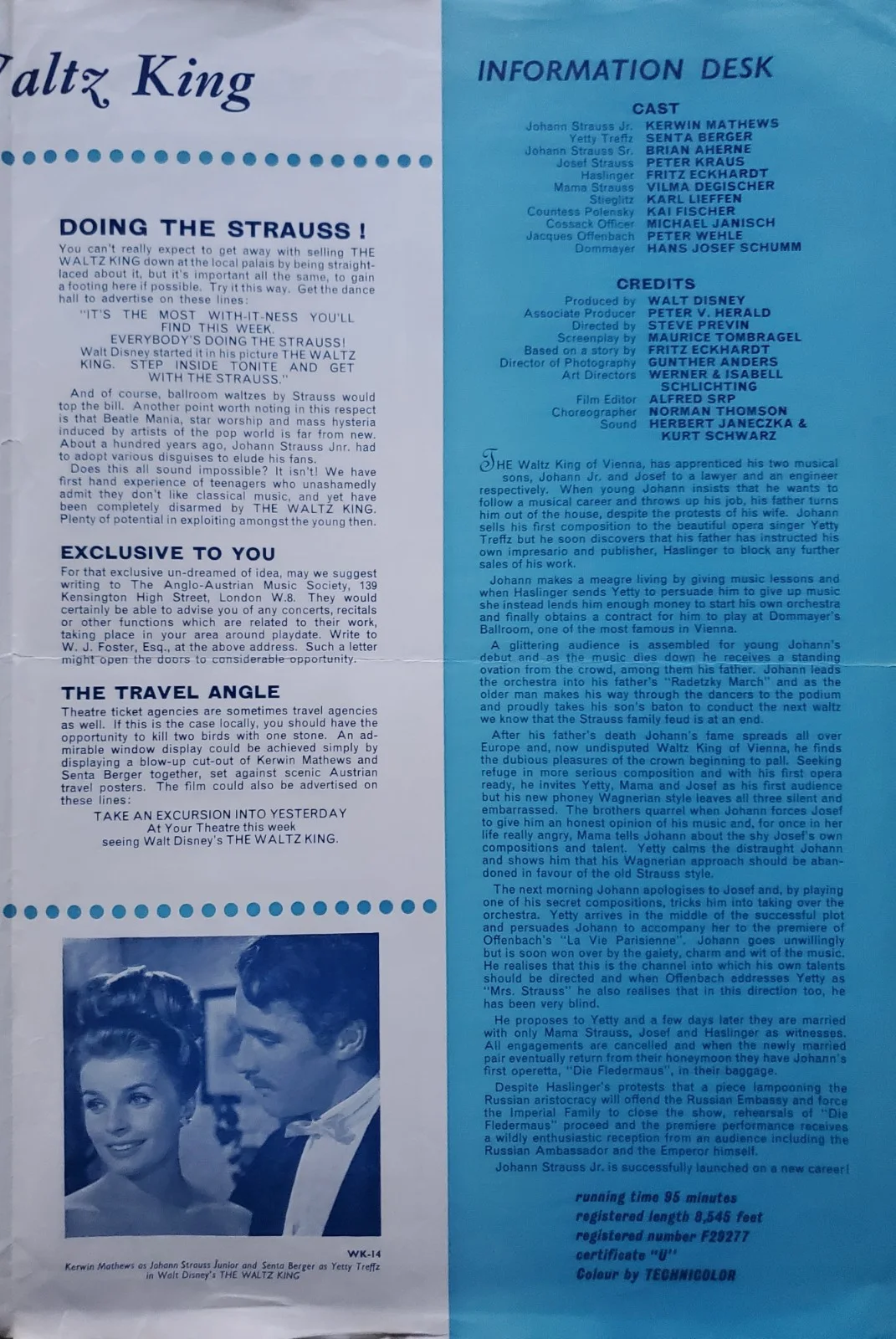 DISNEY - THE WALTZ KING - VINTAGE 1963 PRESSBOOK - SENTA BERGER, KERWIN MATTHEWS, изображение 4
