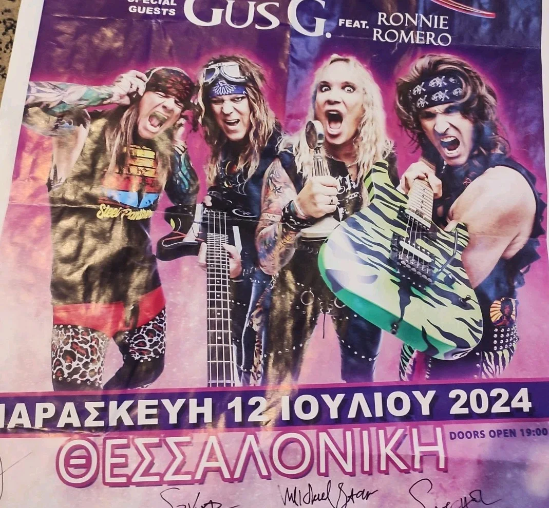 SIGNED Concert Poster 50x35cm GREECE🎸 STEEL PANTHER USA 🎸Music Rock Metal, изображение 2