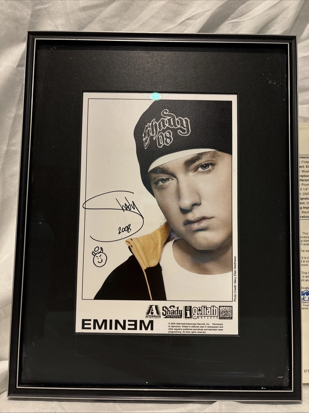 Eminem Autographed 2005 8x10 Photograph OFFICIAL PROMO W/SKETCH JSA LOA, изображение 2