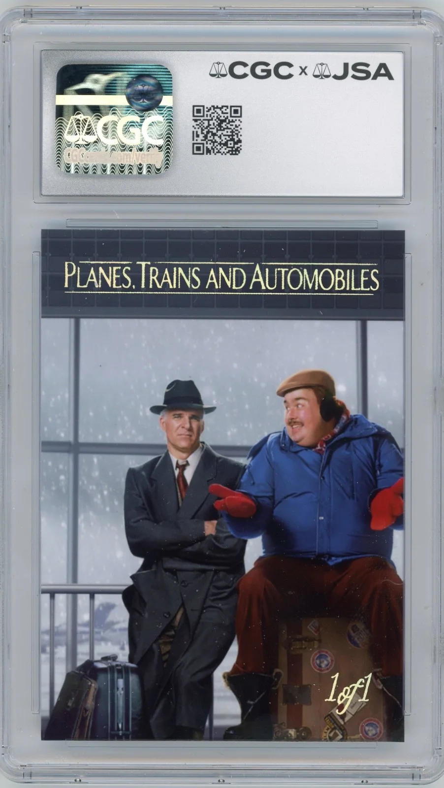 Steve Martin — Steve Martin Signed Custom Cut Planes Trains Trading Card JSA CGC Auto Grade 10, image 2