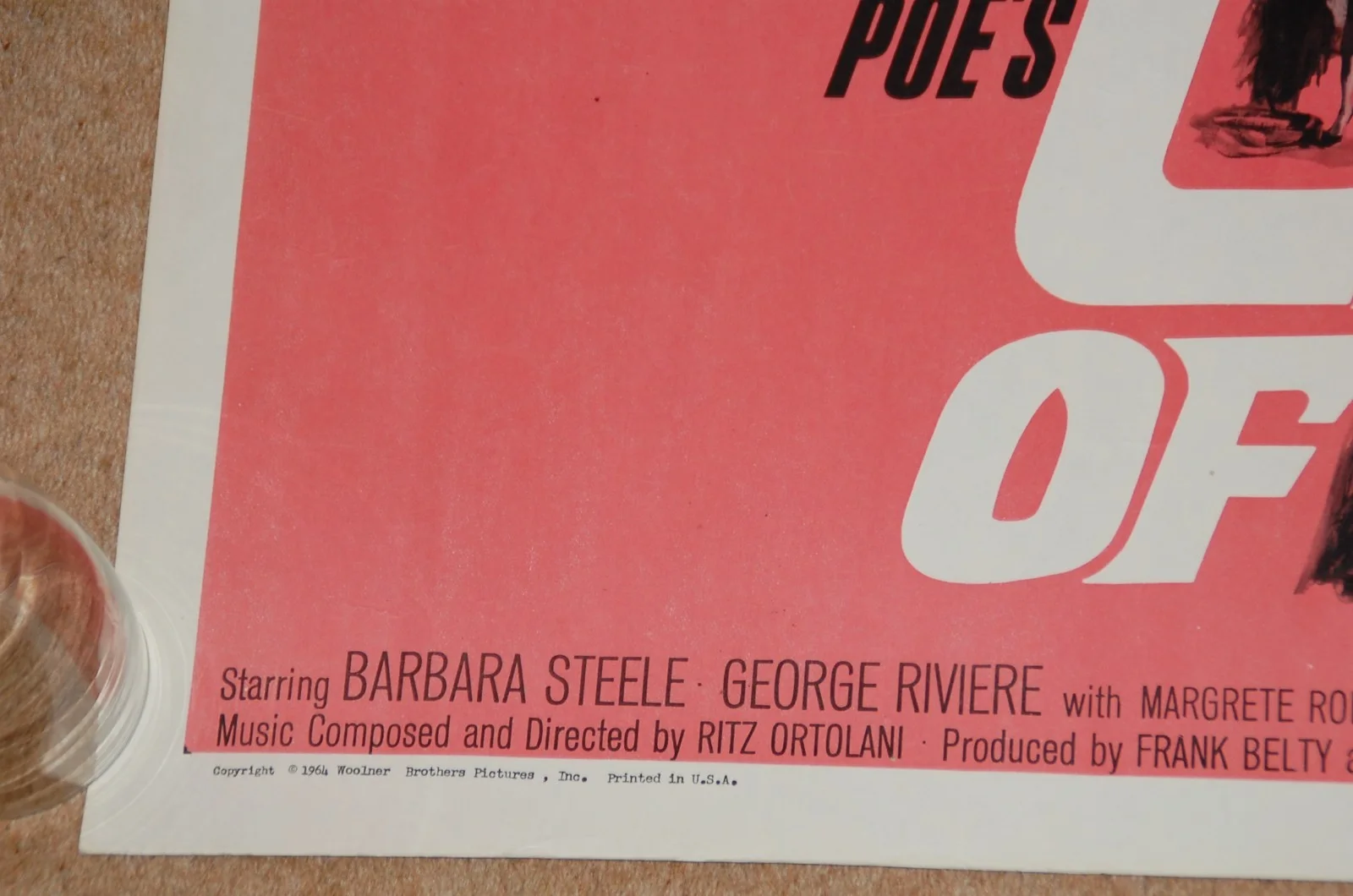 BARBARA STEELE in CASTLE OF BLOOD (1964) - RARE ORIG ROLLED US HALF-SHEET POSTER, изображение 4