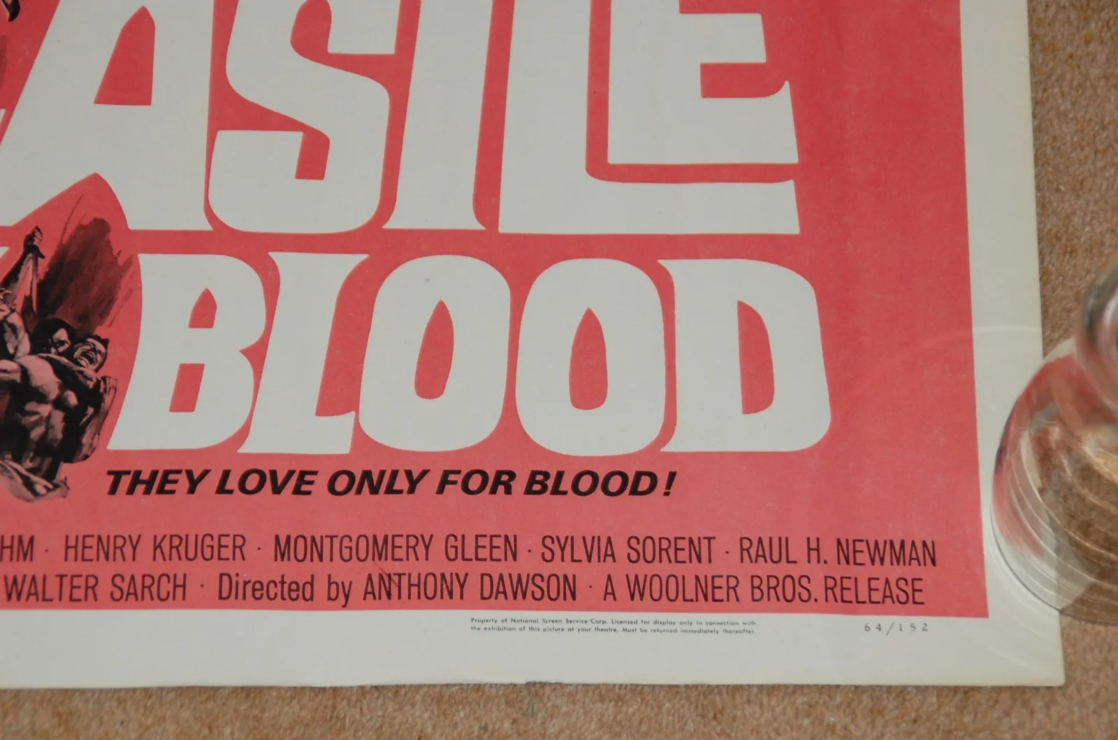 BARBARA STEELE in CASTLE OF BLOOD (1964) - RARE ORIG ROLLED US HALF-SHEET POSTER, изображение 5