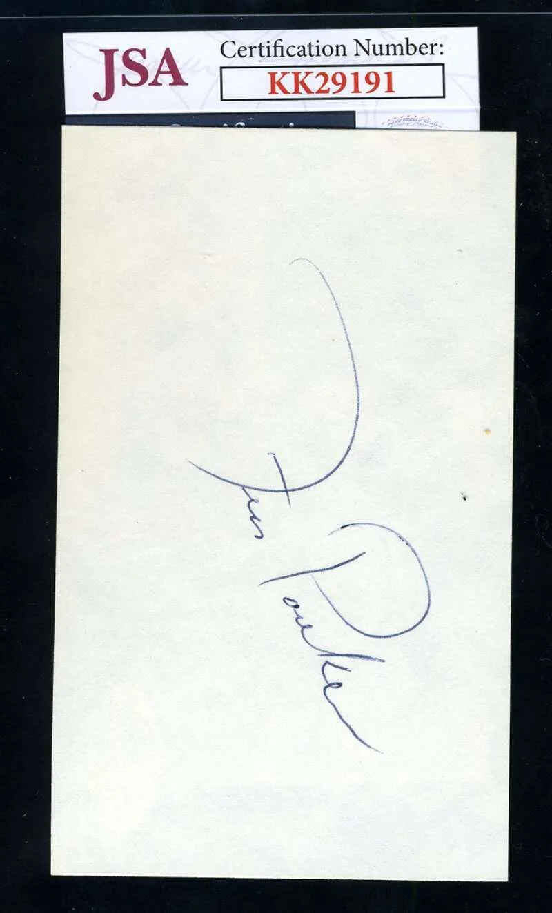 Fess Parker — Fess Parker JSA Coa Signed 3x5 Index Card Davey Crockett Autograph