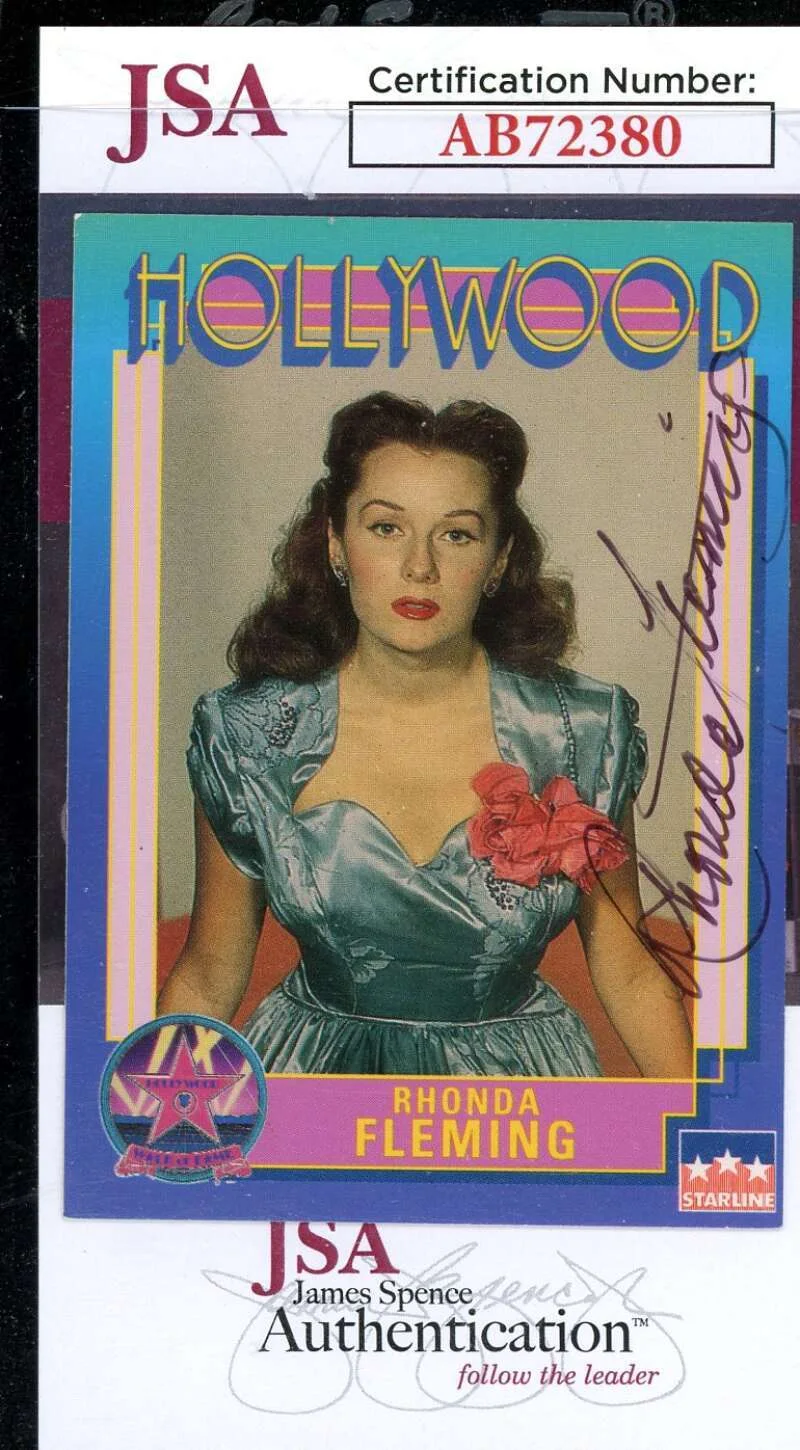 Rhonda Fleming — Rhonda Fleming JSA Coa Signed Hollywood Walk Fame Trading Card Autograph