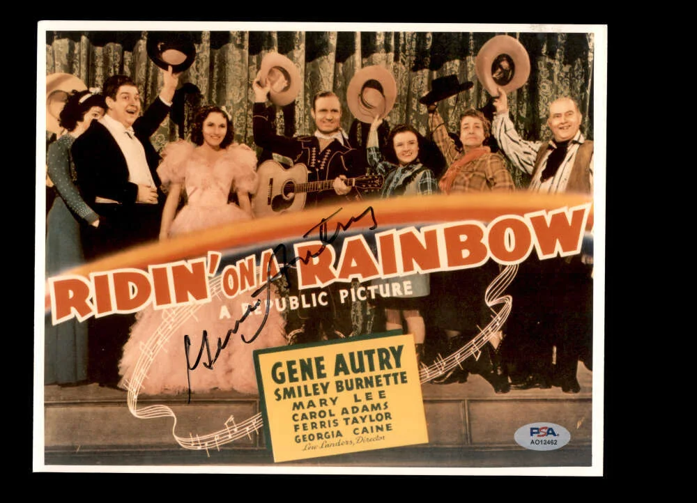 Gene Autry — Gene Autry PSA DNA Signed 8x10 Photo Ridin On A Rainbow Autograph