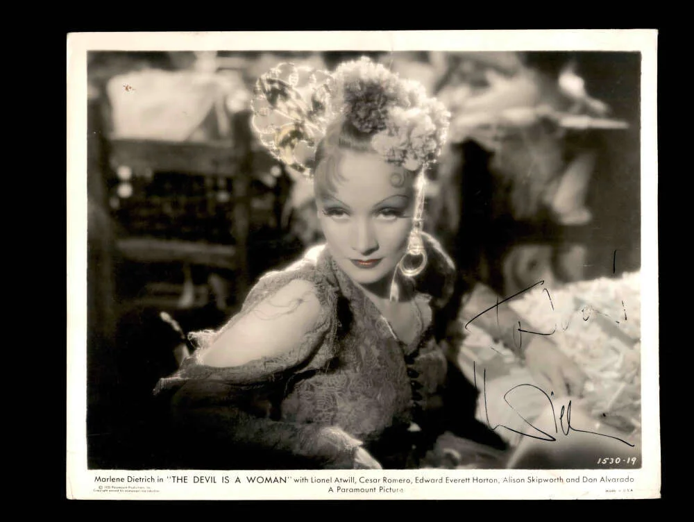 Marlene Dietrich — Marlene Dietrich JSA Coa Signed 8x10 Photo The Devil Is A Woman Autographed