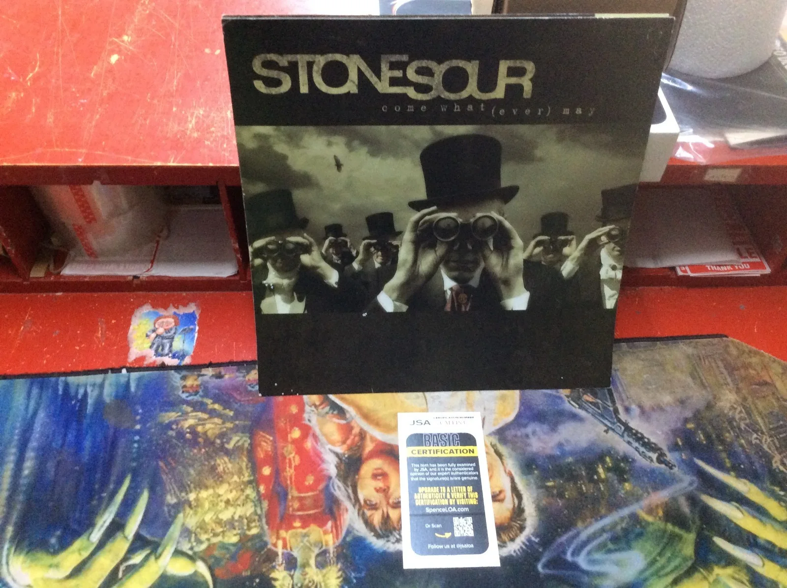 Corey Taylor Signed Stone Sour band promo flat with JSA COA 4 autos, image 2