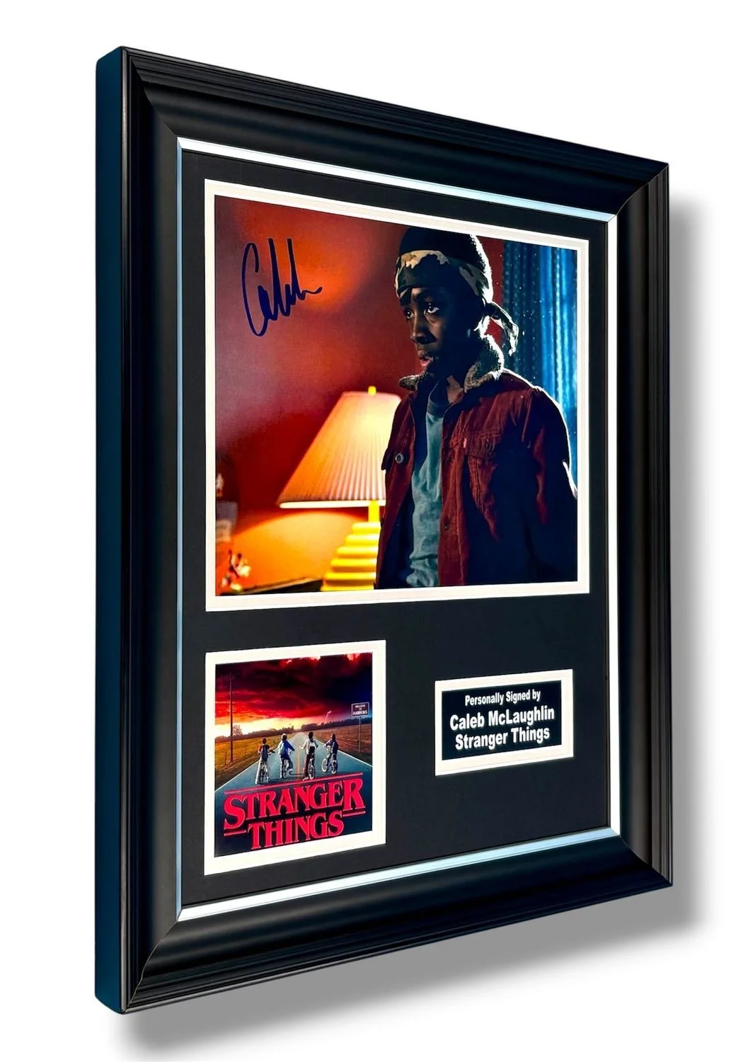 Caleb McLaughlin Signed Photo Framed & COA Stranger Things Poster Autograph Auto, изображение 2