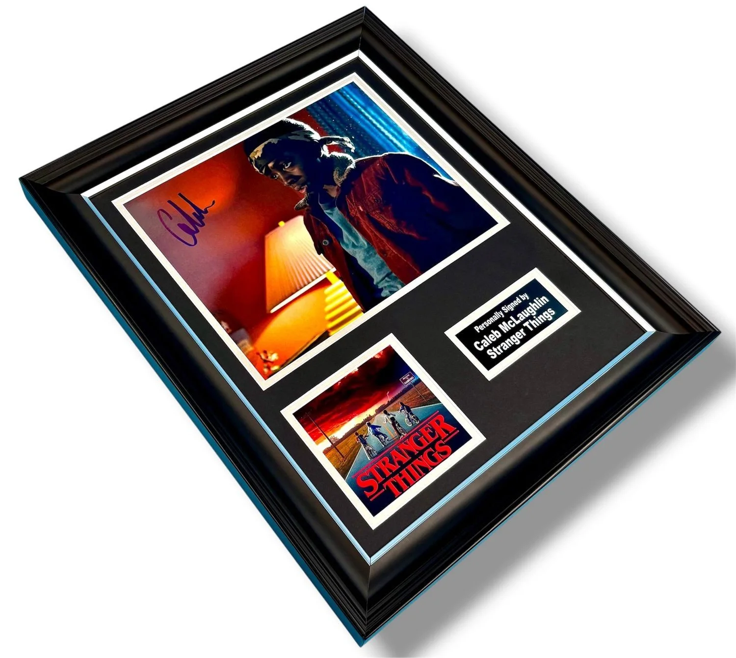 Caleb McLaughlin Signed Photo Framed & COA Stranger Things Poster Autograph Auto, изображение 3