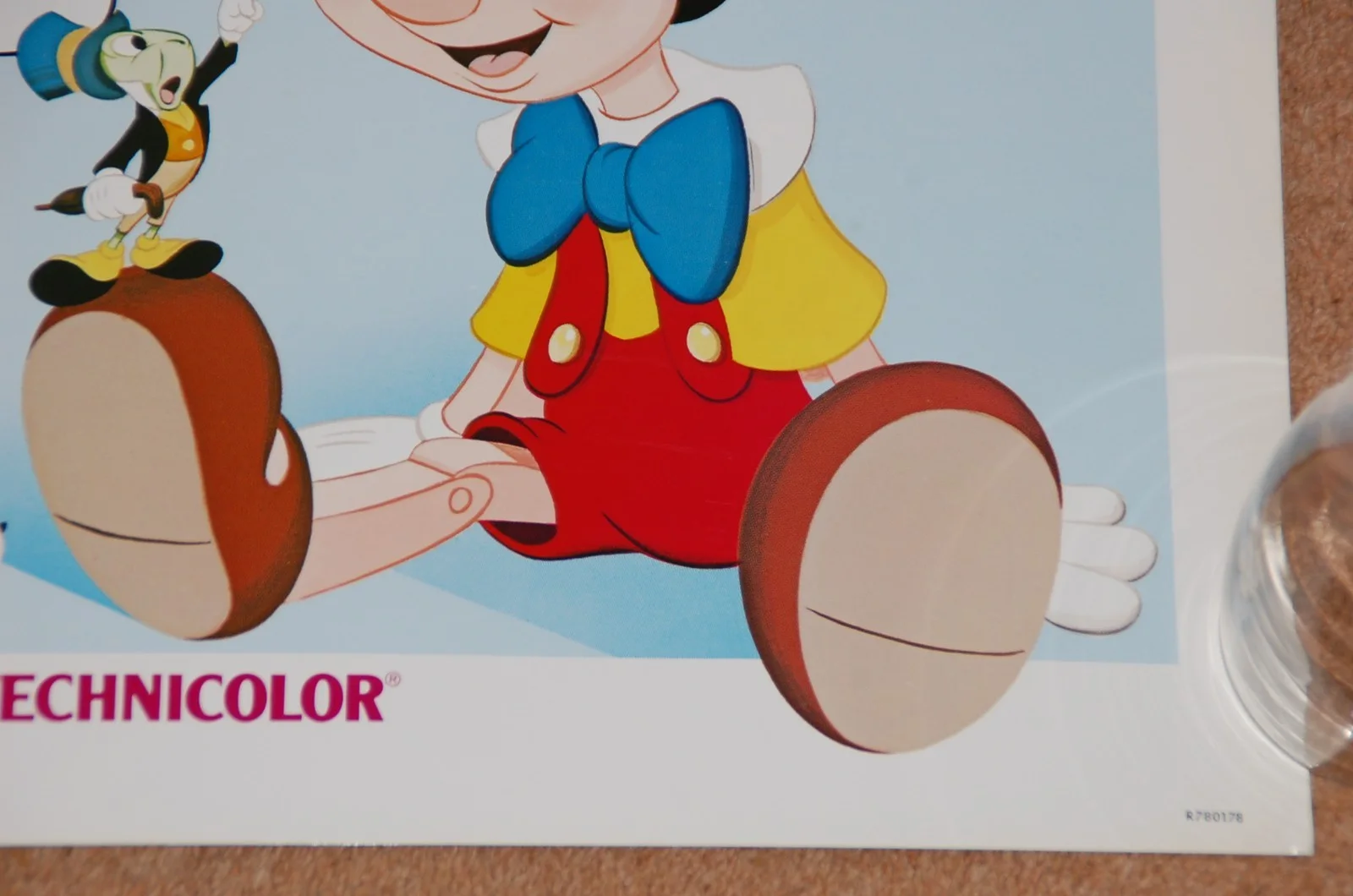 WALT DISNEY'S PINOCCHIO (1940) - ORIG. 1978 RR US HALF-SHEET POSTER - EX. CON, image 5
