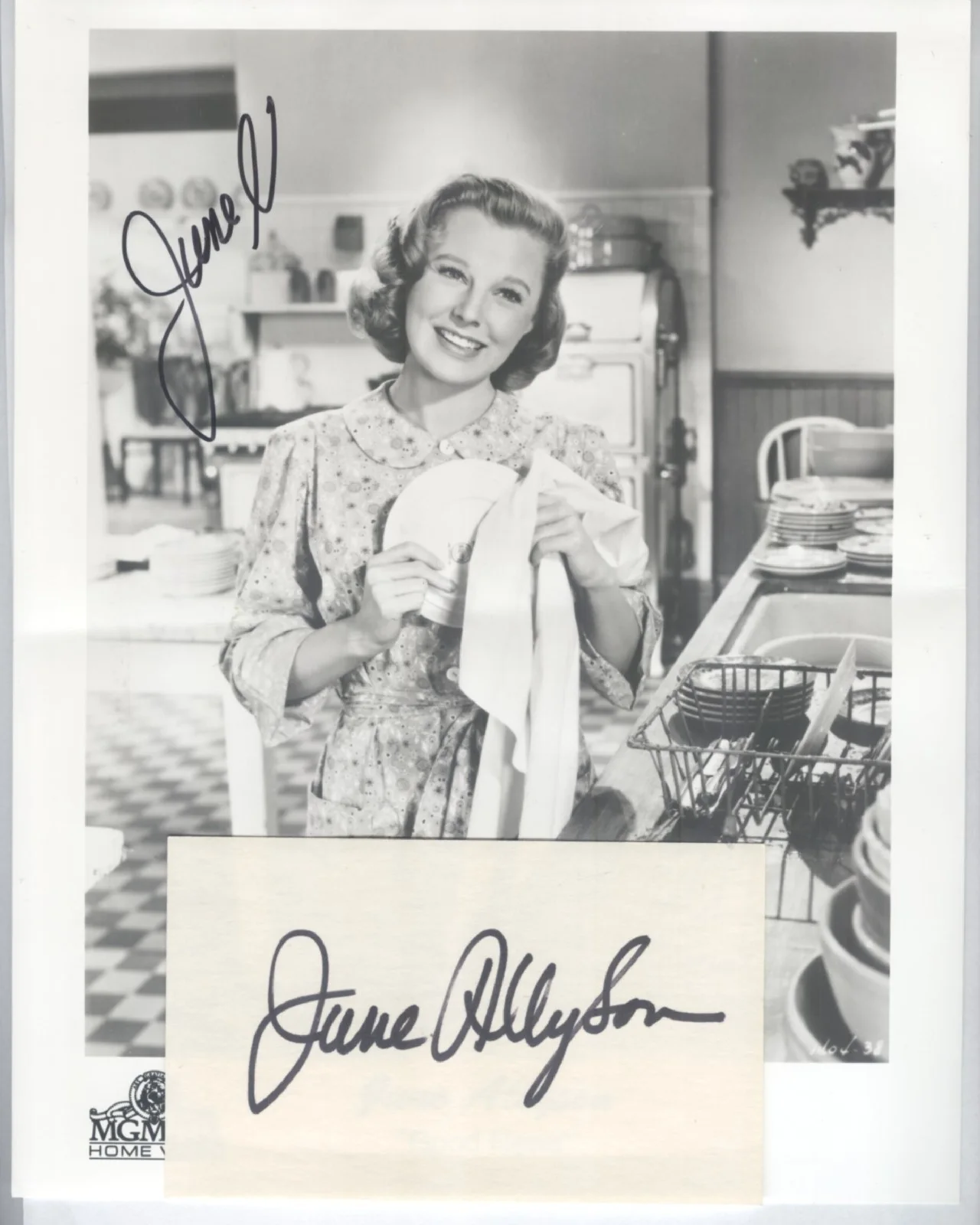 June Allyson — June Allyson Autographed Photograph & Index Card