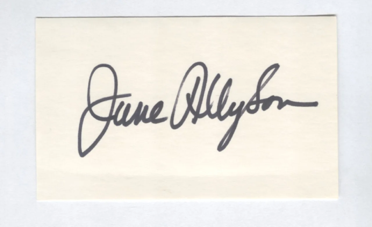 June Allyson — June Allyson Autographed Photograph & Index Card, изображение 3