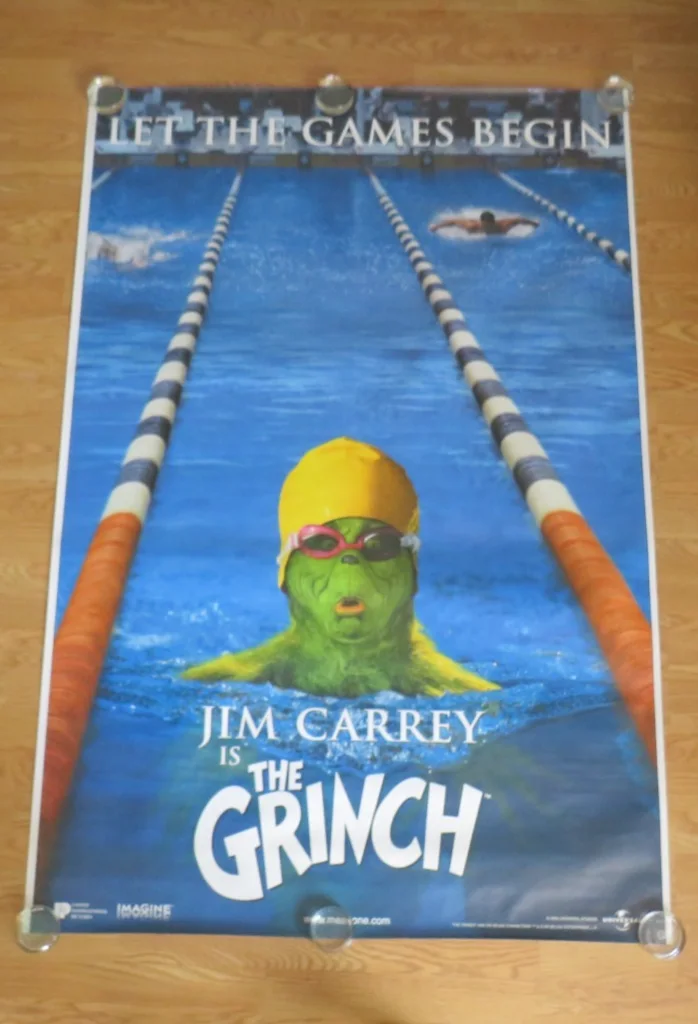 HOW THE GRINCH STOLE CHRISTMAS ORIGINAL OLYMPIC 2000 SUBWAY POSTER Jim Carrey !!, image 2