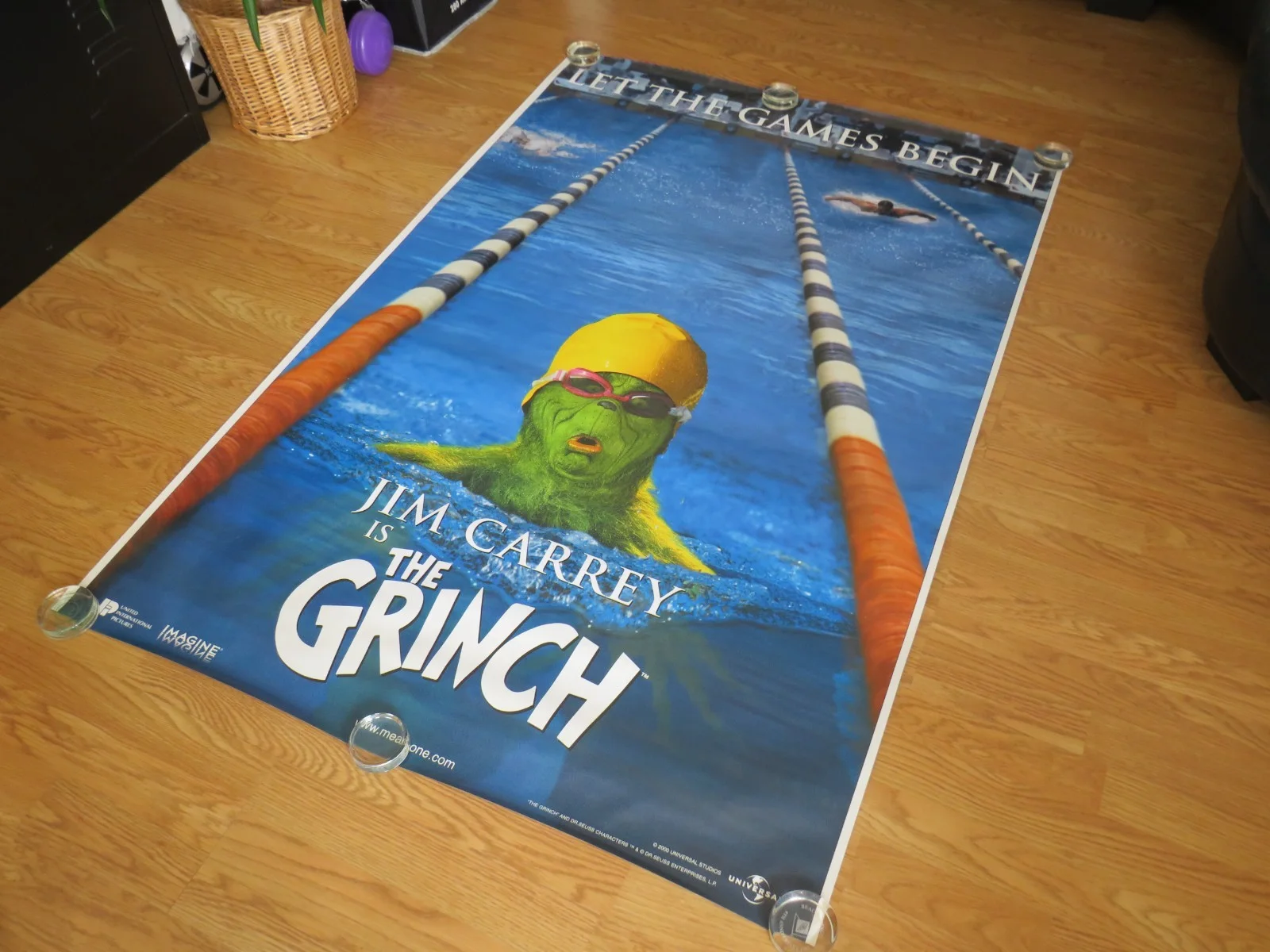 HOW THE GRINCH STOLE CHRISTMAS ORIGINAL OLYMPIC 2000 SUBWAY POSTER Jim Carrey !!, image 5
