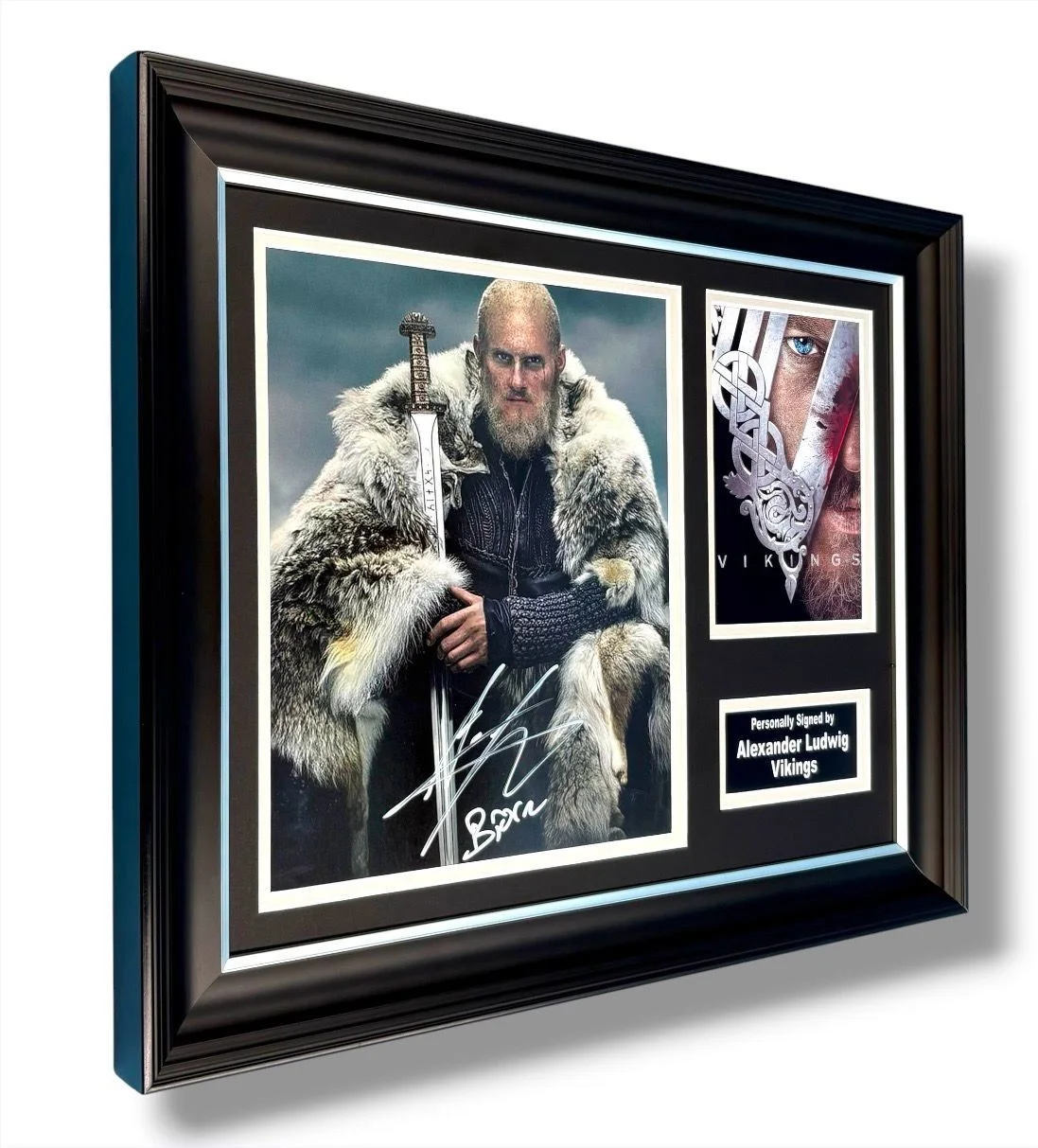 Alexander Ludwig Signed Photo Framed & COA Vikings Poster Autograph Auto, image 2