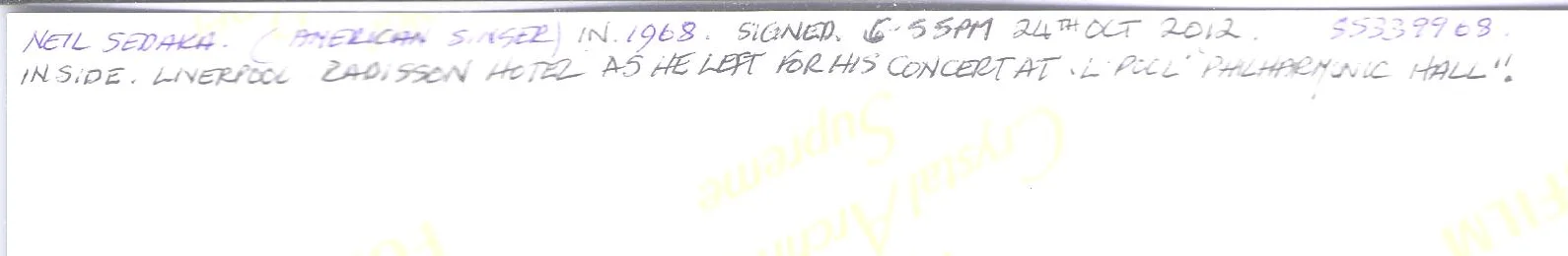 Neil Sedaka — NEIL SEDAKA SIGNED 8x10 with COA...“Oh! Carol” "Breaking Up Is Hard to Do", image 4