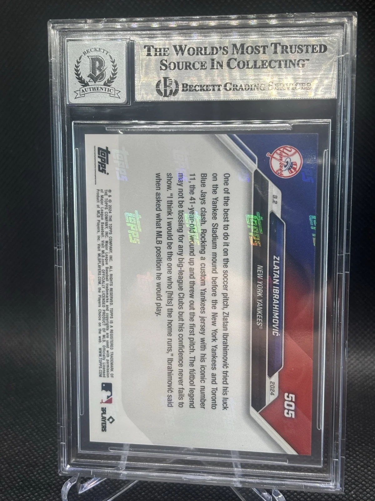 Zlatan Brahimovic — ZLATAN BRAHIMOVIC SIGNED 2024 TOPPS NOW 04/25 CARD AUTO 10 BECKETT, изображение 2