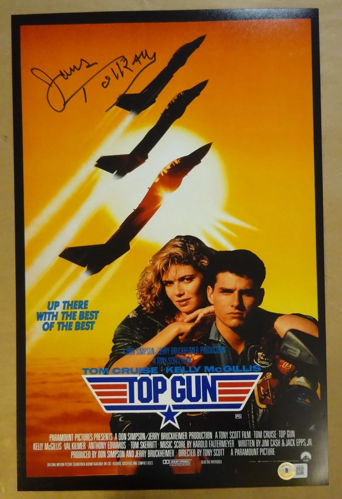 James Tolkan — Signed James Tolkan Autographed 11"x17" Top Gun Photo Beckett BAS COA