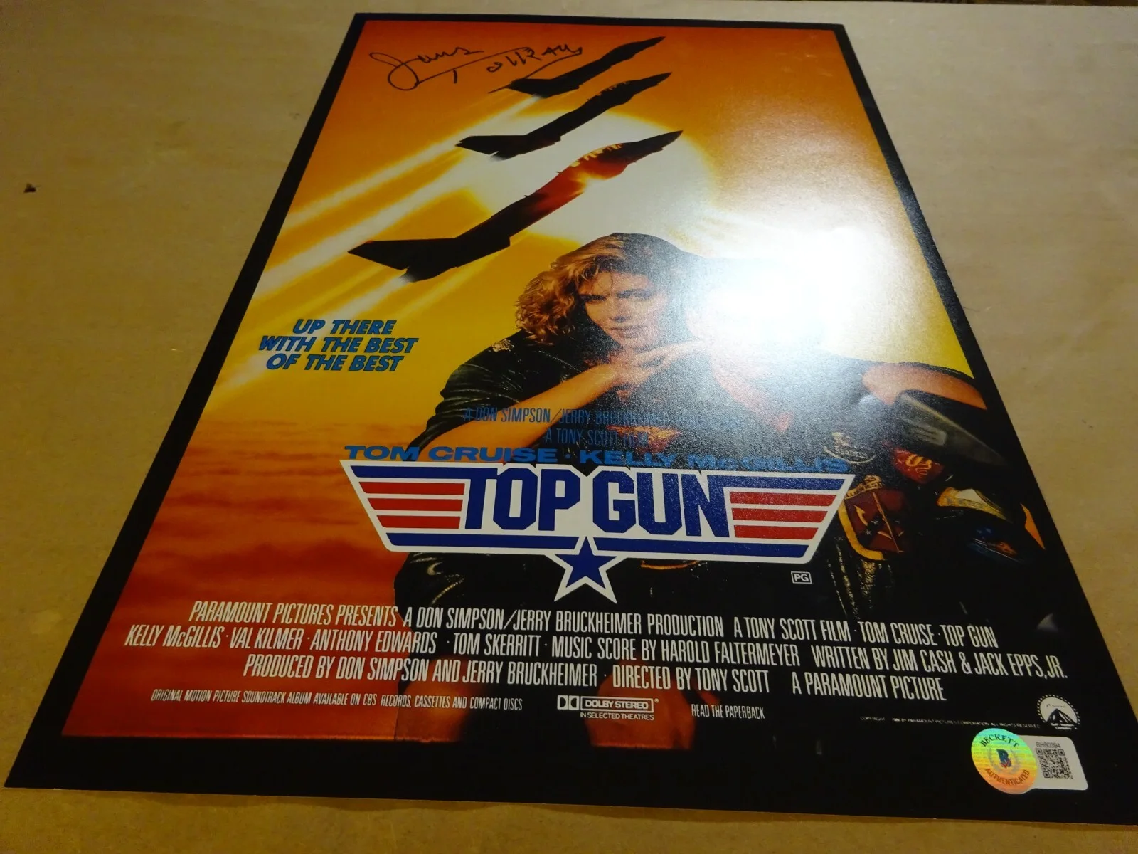 James Tolkan — Signed James Tolkan Autographed 11"x17" Top Gun Photo Beckett BAS COA, изображение 2