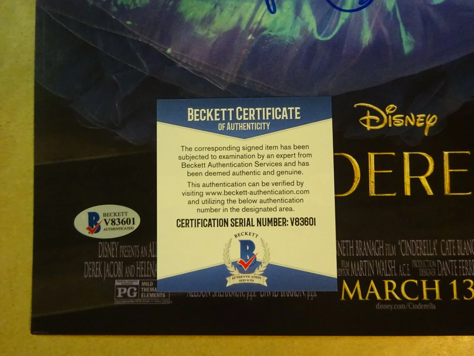 Kenneth Branagh — Signed KENNETH BRANAGH Autographed Disney CINDERELLA 11"x17" Photo BECKETT COA, image 5