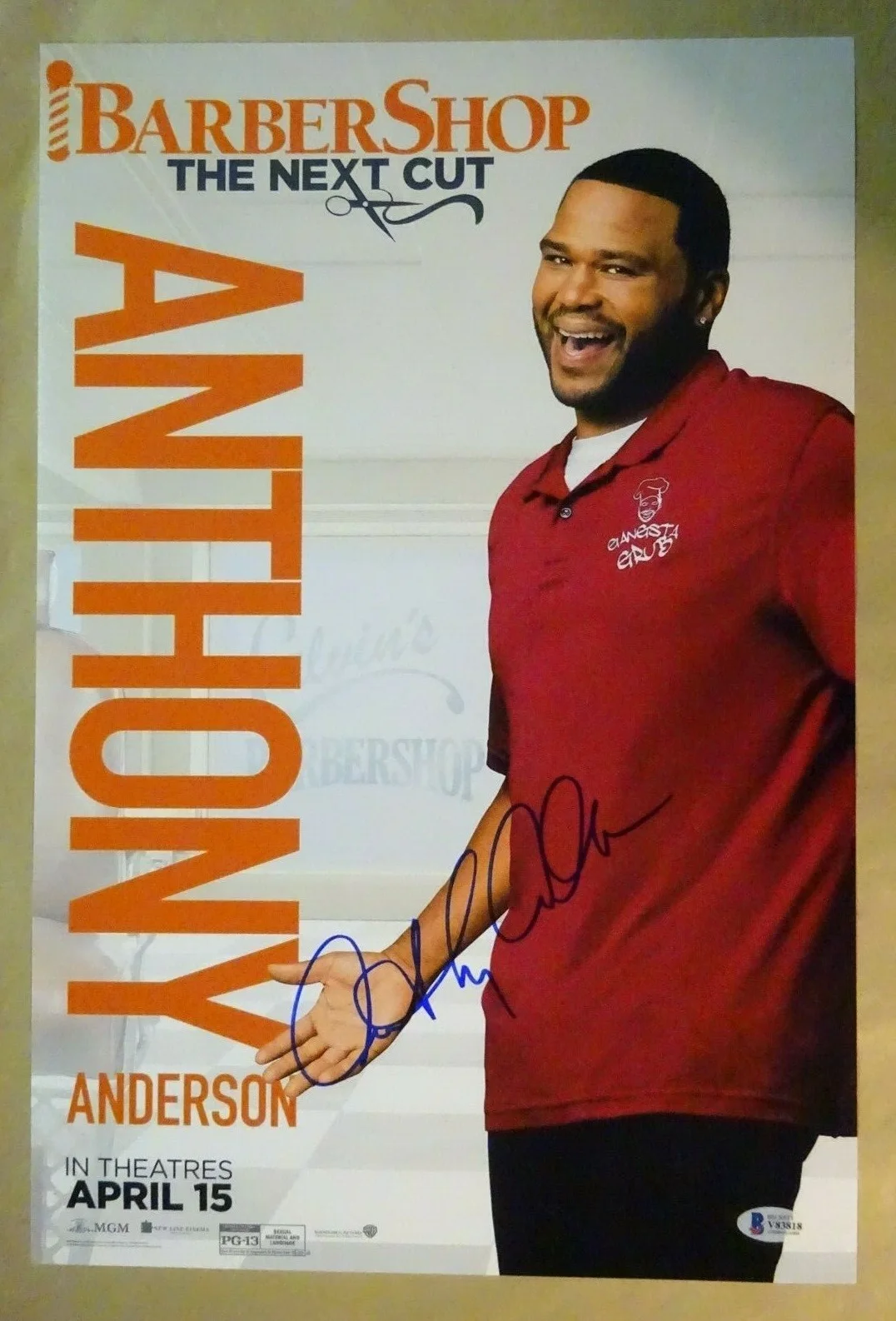 Anthony Anderson — Signed ANTHONY ANDERSON - Barbershop The Next Cut 12"x18" Photo BECKETT BAS COA, изображение 2