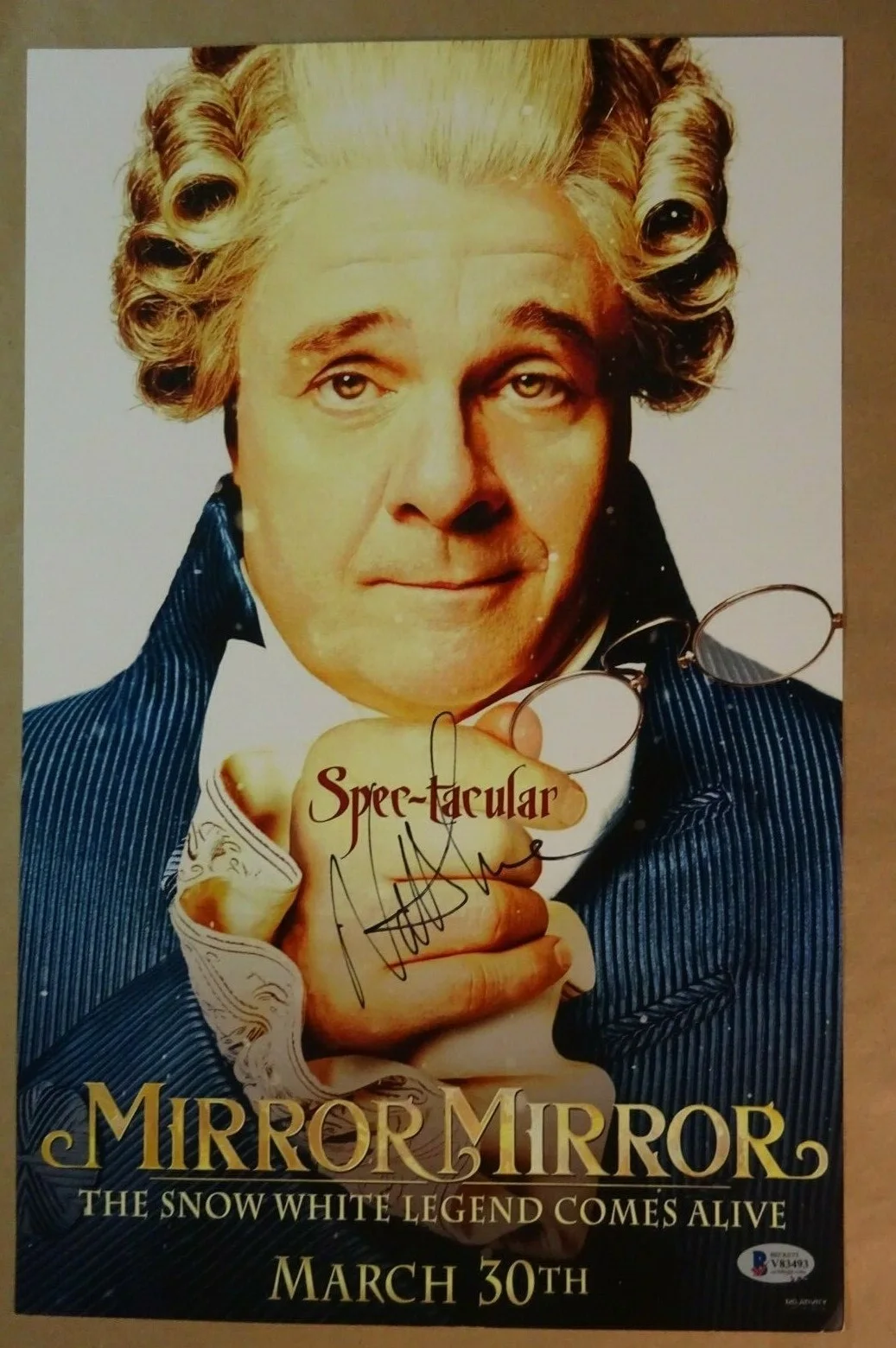 Nathan Lane — Signed NATHAN LANE Autographed MIRROR MIRROR 11"x17" BECKETT BAS COA, image 2