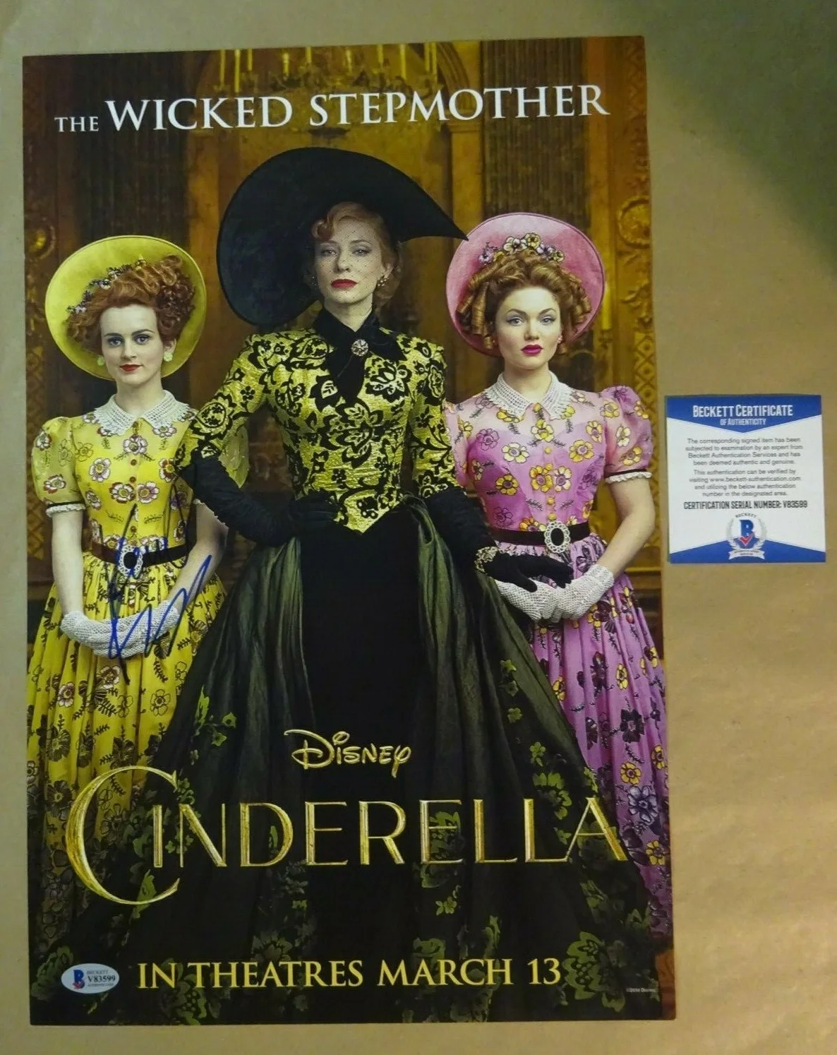 Kenneth Branagh — Signed KENNETH BRANAGH Autographed Disney CINDERELLA 11"x17" Photo BECKETT COA