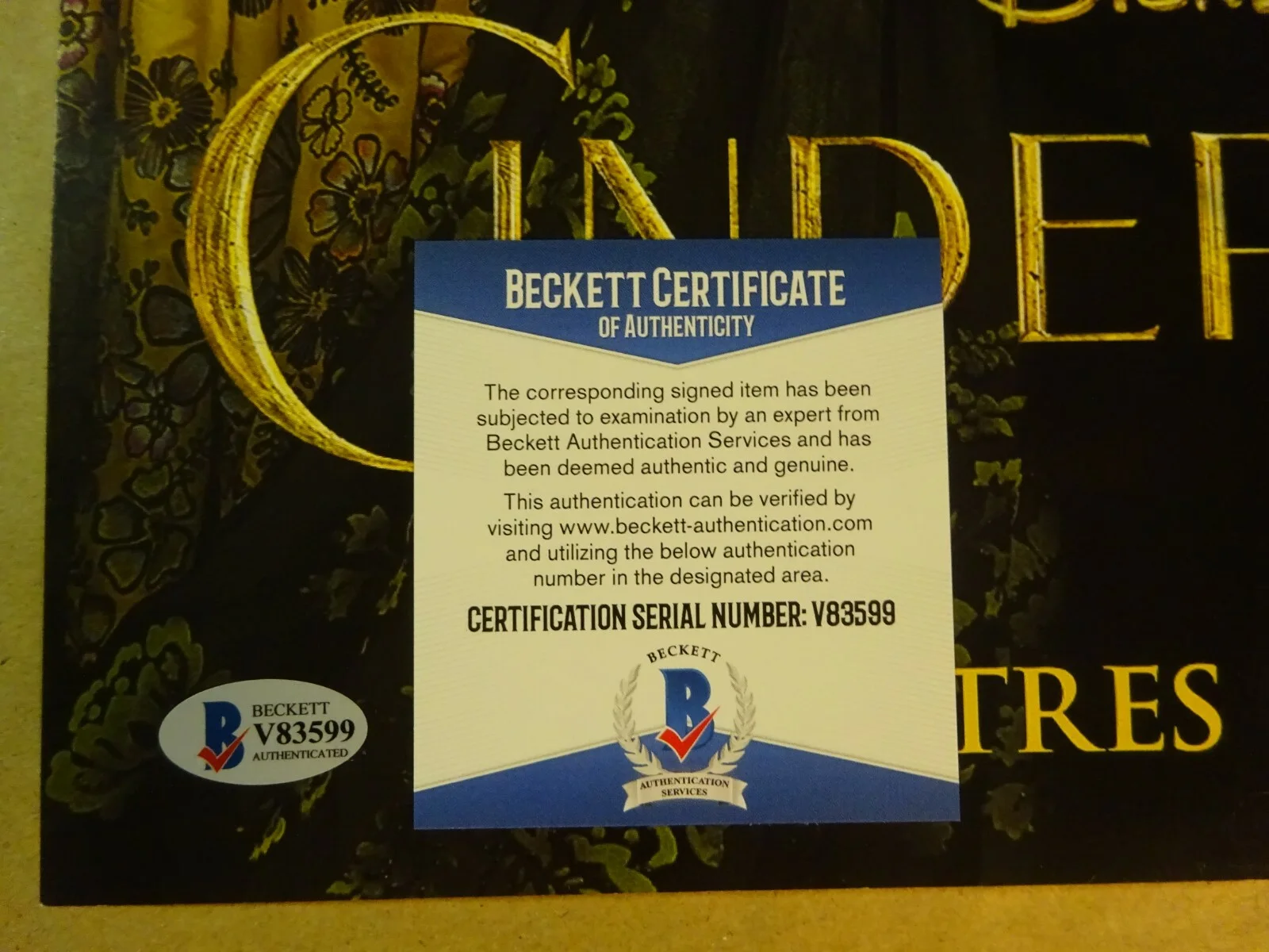 Kenneth Branagh — Signed KENNETH BRANAGH Autographed Disney CINDERELLA 11"x17" Photo BECKETT COA, изображение 5