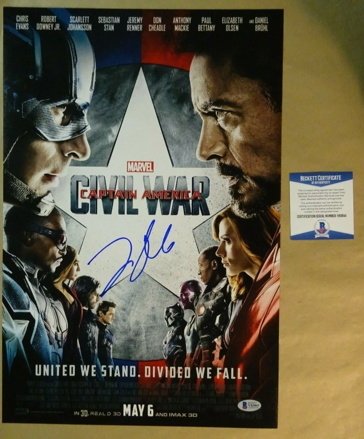 Frank Grillo — Signed FRANK GRILLO - Captain America CIVIL WAR 12"x18" Photo BECKETT BAS COA