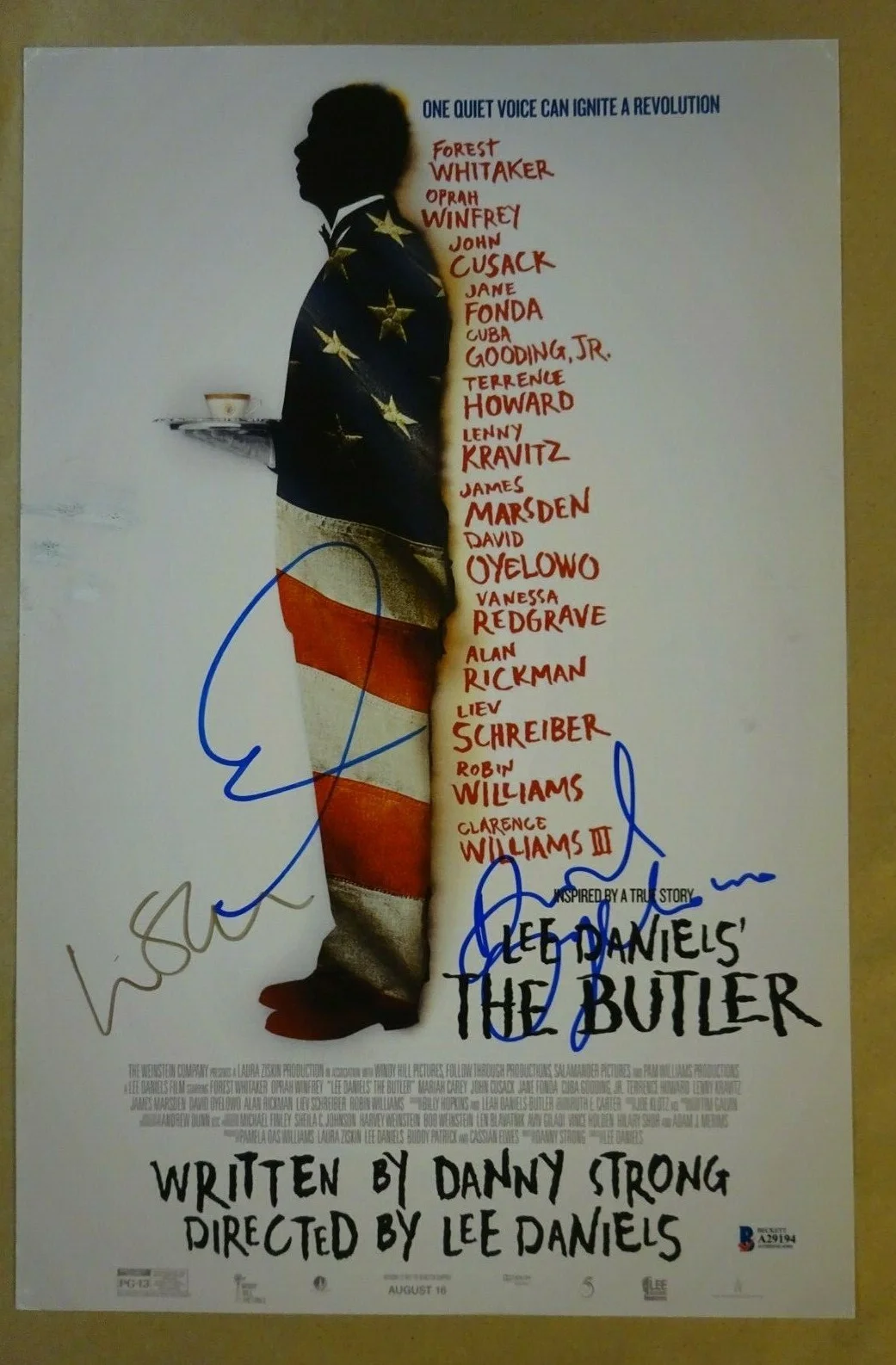 Lee Daniels, Liev Schreiber, David Oyelowo — Signed LEE DANIELS' THE BUTLER 11x17 Photo Autographed By 3 BECKETT COA LOA, изображение 2
