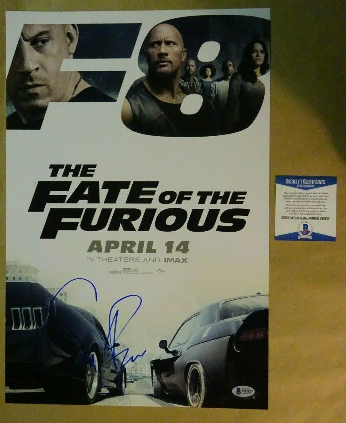 Scott Eastwood — Signed SCOTT EASTWOOD Autographed Fate Of The Furious 12"x18" Photo BECKETT COA