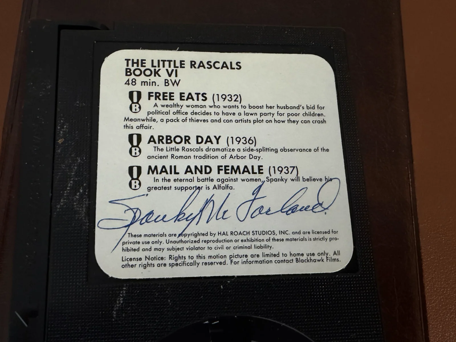 Spanky McFarland — SPANKY McFARLAND Signed CASSETTE THE LITTLE RASCALS -PROMO BLACKHAWK FILMS-6477, изображение 3