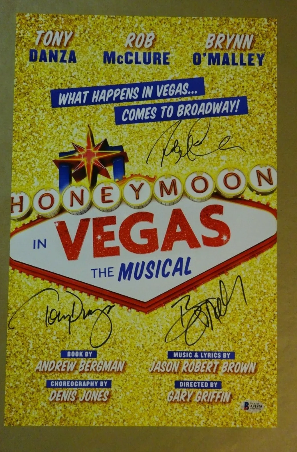 3 — Signed DANZA MCCLURE + Autographed Honeymoon in Vegas Poster 11"x17" BECKETT COA, изображение 2
