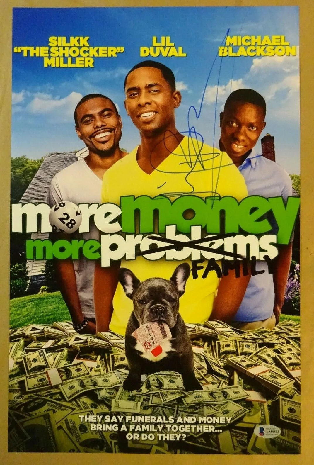 Michael Blackson — Signed MICHAEL BLACKSON - MORE MONEY MORE FAMILY 11"x17" Photo BECKETT BAS COA, изображение 2