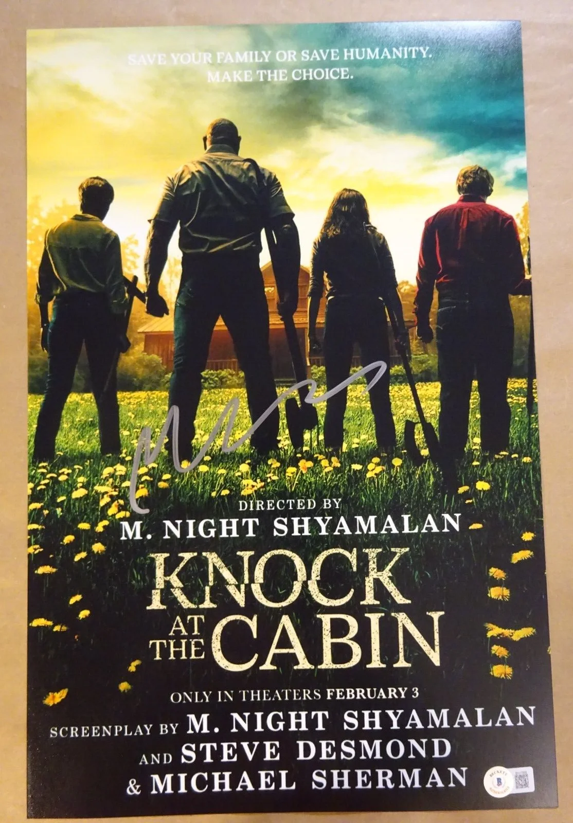 M Night Shyamalan — Signed M Night Shyamalan Autographed Knock At The Cabin 11x17 Photo Beckett COA