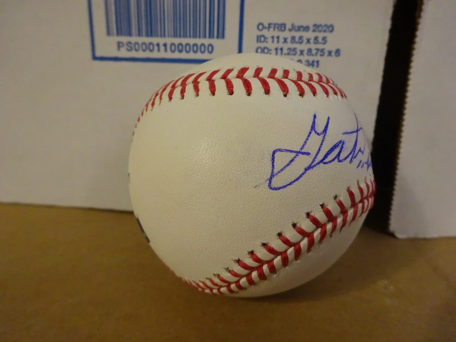 Gaten Matarazzo — Autographed Gaten Matarazzo Signed Baseball Stranger Things Beckett BAS COA, image 2